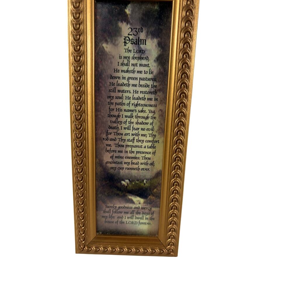 23rd Psalm The Lord Is My Shepherd 7.5 Inch Gold Frame Plaque